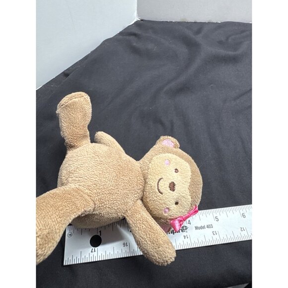 Cuddly Carters Child Of Mine Plush SM Monkey Soft Pink Bow Lovie Security Toy - Picture 2 of 6